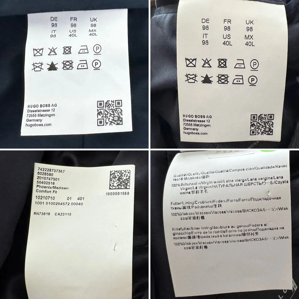 Hugo Boss Phoenix Madisen Men's Suit Two Piece Blue Comfort Fit 100% Wool 40L - Picture 15 of 16